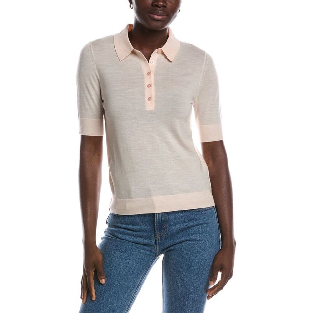 Hugo Boss Womens Boss Fidenka Wool Polo Shirt, Brown